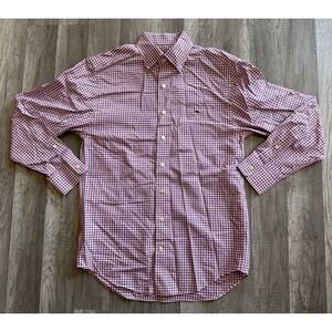 Vineyard Vines Shirt Small Pink Classic Fit Tucker Gingham‎ Check Picnic Plaid